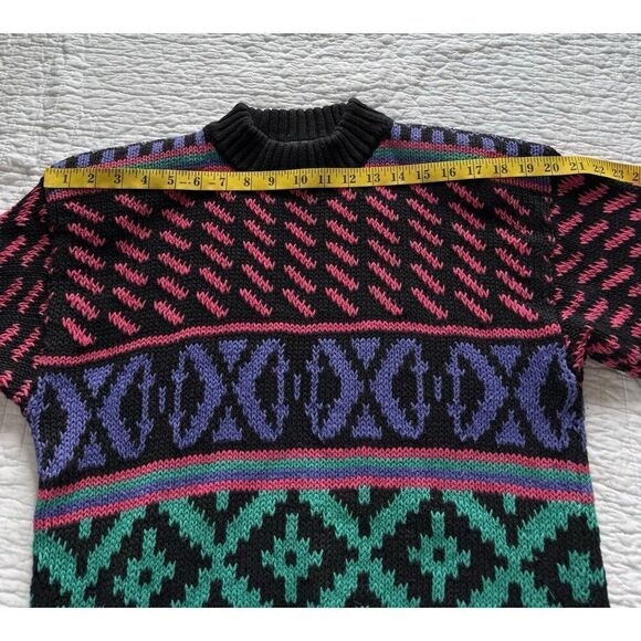 Vintage Paris Sport Club Pullover Sweater Women’s S Grandpa 80’s Cosby Geometric - Picture 6 of 9